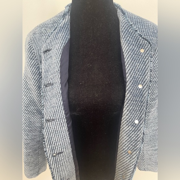 Sandro Paris Women’s Blue Textured Jacket Blazer Size 2 - Picture 5 of 14